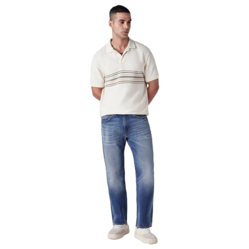 Levi's Men's 505 Blue Straight Fit Mid Rise Selvedge Jeans