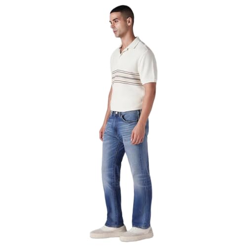 Levi's Men's 505 Blue Straight Fit Mid Rise Selvedge Jeans