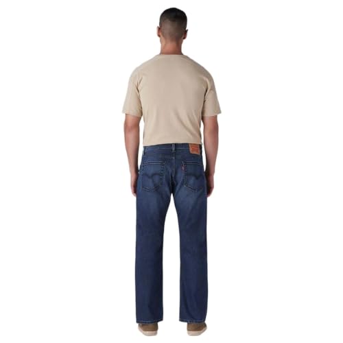 Levi's Men's 555 Dark-Blue Relaxed Straight Fit Mid Rise Jeans
