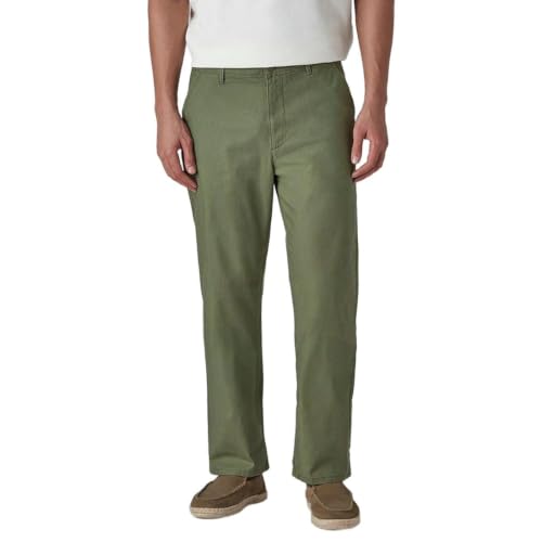 Levi's Men's Olive Authentic Relaxed Fit Mid Rise Chinos