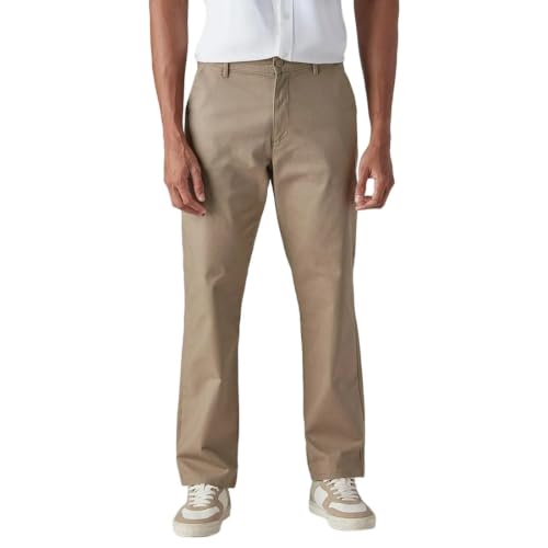 Levi's Men's Khaki Authentic Relaxed Fit Mid Rise Chinos