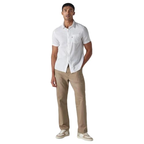 Levi's Men's Khaki Authentic Relaxed Fit Mid Rise Chinos