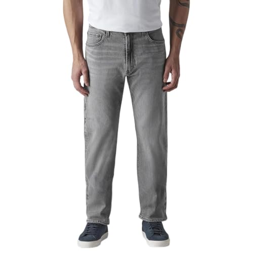 Levi's Men's 555 Grey Relaxed Straight Fit Mid Rise Jeans