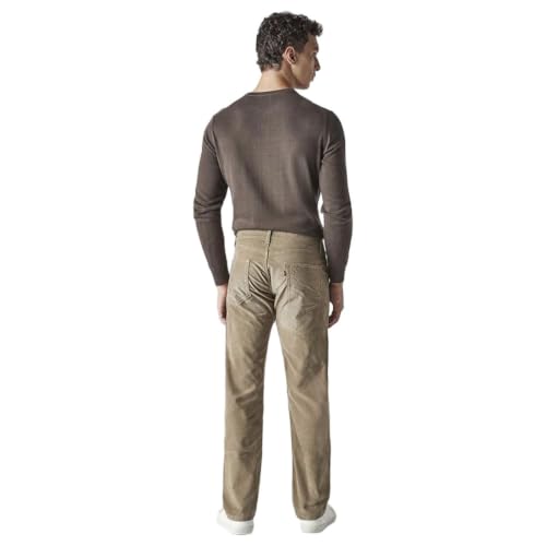 Levi's Men's Beige Authentic Relaxed Fit Mid Rise Corduroy Chinos