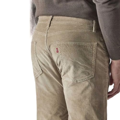Levi's Men's Beige Authentic Relaxed Fit Mid Rise Corduroy Chinos
