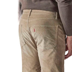 Levi's Men's Beige Authentic Relaxed Fit Mid Rise Corduroy Chinos