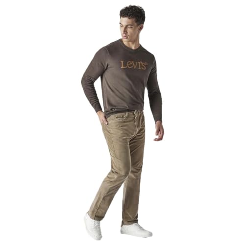 Levi's Men's Beige Authentic Relaxed Fit Mid Rise Corduroy Chinos