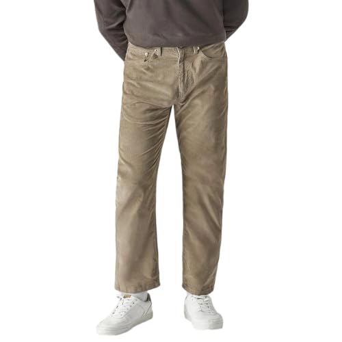 Levi's Men's Beige Authentic Relaxed Fit Mid Rise Corduroy Chinos