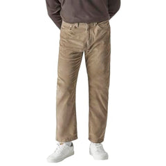 Levi's Men's Beige Authentic Relaxed Fit Mid Rise Corduroy Chinos