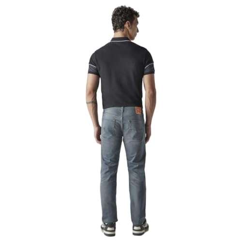Levi's Men's 513 Greyish-Blue Slim Straight Fit Mid Rise Overdyed Jeans