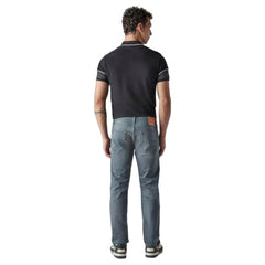 Levi's Men's 513 Greyish-Blue Slim Straight Fit Mid Rise Overdyed Jeans