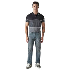 Levi's Men's 513 Greyish-Blue Slim Straight Fit Mid Rise Overdyed Jeans