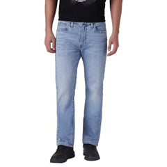 Levi's Men's 513 Light-Blue Slim Straight Fit Mid Rise Linen Jeans