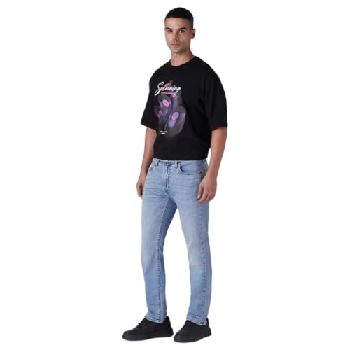 Levi's Men's 513 Light-Blue Slim Straight Fit Mid Rise Linen Jeans