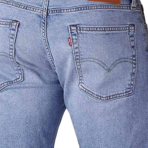 Levi's Men's 513 Light-Blue Slim Straight Fit Mid Rise Linen Jeans