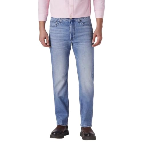 Levi's Men's 513 Light-Blue Slim Straight Fit Mid Rise Jeans