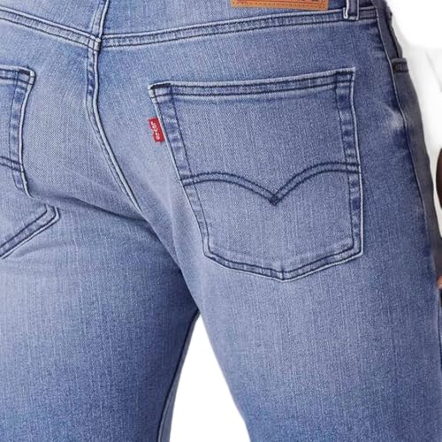 Levi's Men's 513 Light-Blue Slim Straight Fit Mid Rise Jeans