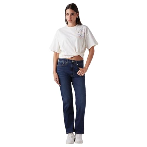 Women's Dark-Blue Wedgie Straight Fit High Rise Jeans