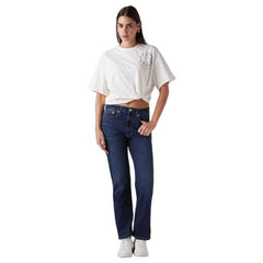 Women's Dark-Blue Wedgie Straight Fit High Rise Jeans