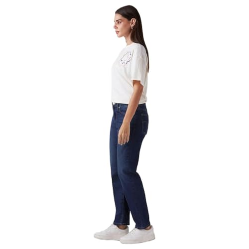 Women's Dark-Blue Wedgie Straight Fit High Rise Jeans