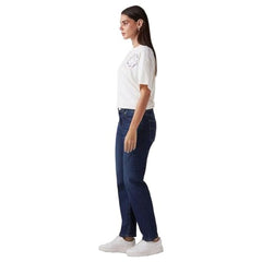Women's Dark-Blue Wedgie Straight Fit High Rise Jeans