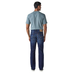 Levi's Men's 505 Dark-Blue Straight Fit Mid Rise Jeans