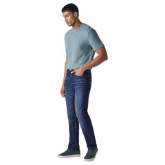 Levi's Men's 505 Dark-Blue Straight Fit Mid Rise Jeans