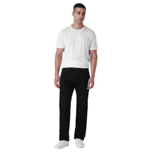 Levi's Men's 505 Black Straight Fit Mid Rise Jeans