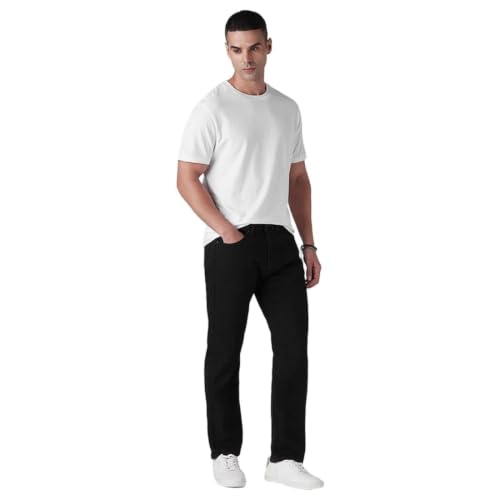 Levi's Men's 505 Black Straight Fit Mid Rise Jeans