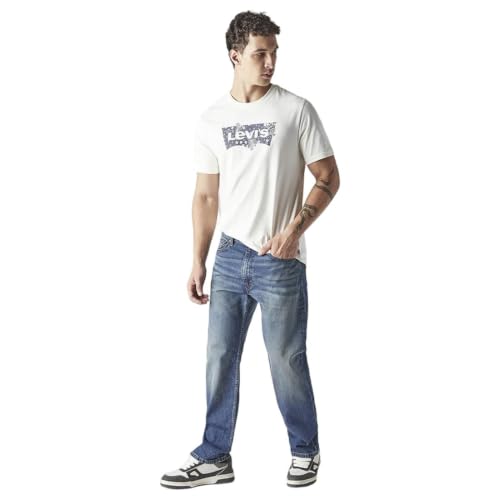 Levi's Men's 555 Indigo Relaxed Straight Fit Mid Rise Jeans