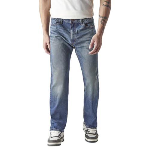 Levi's Men's 555 Indigo Relaxed Straight Fit Mid Rise Jeans