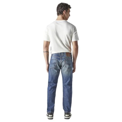 Levi's Men's 555 Indigo Relaxed Straight Fit Mid Rise Jeans