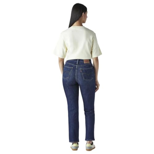 Levi's Women's 724 Dark-Blue Slim Straight Fit High Rise Jeans