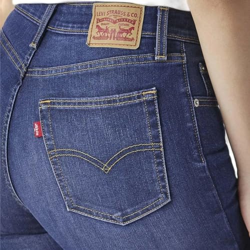 Levi's Women's 726 Dark-Blue Flared Fit High Rise Jeans