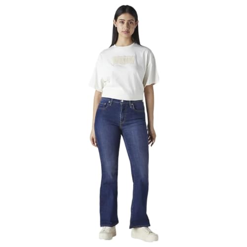 Levi's Women's 726 Dark-Blue Flared Fit High Rise Jeans