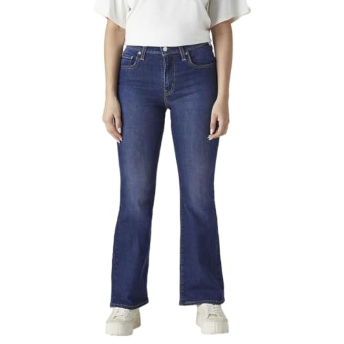 Levi's Women's 726 Dark-Blue Flared Fit High Rise Jeans