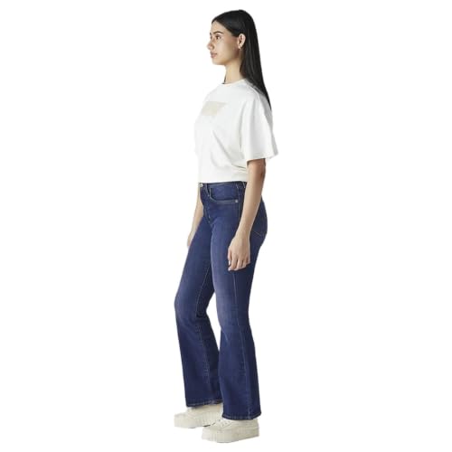Levi's Women's 726 Dark-Blue Flared Fit High Rise Jeans
