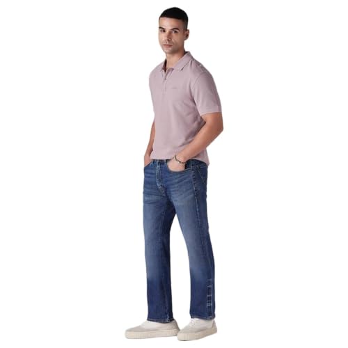 Levi's Men's 505 Blue Straight Fit Mid Rise Commuter Jeans
