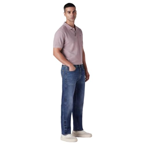 Levi's Men's 505 Blue Straight Fit Mid Rise Commuter Jeans