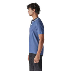 Levi's Men's Solid Blue Textured Polo T-Shirts