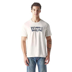 Levi's Men's Logo Printed Regular Fit Jersey T-Shirt Cream