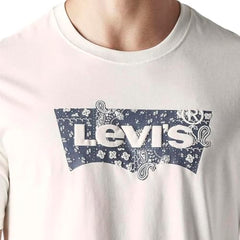 Levi's Men's Logo Printed Regular Fit Jersey T-Shirt Cream