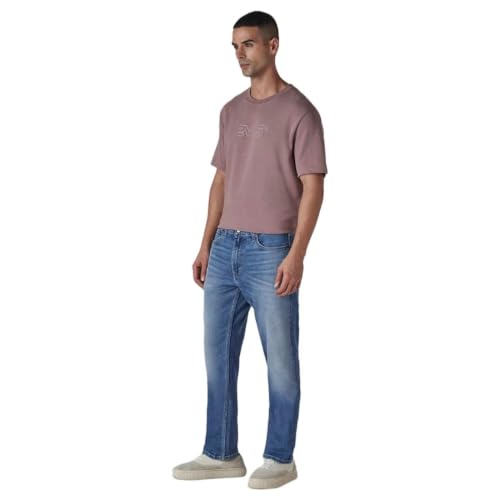 Levi's Men's 513 Light-Blue Slim Straight Fit Mid Rise Jeans