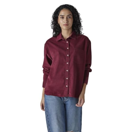 Levi's Women's Solid Relaxed Fit Corduroy Shirt