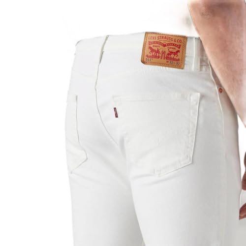 Levi's Men's 511 White Slim Fit Mid Rise Overdyed Jeans
