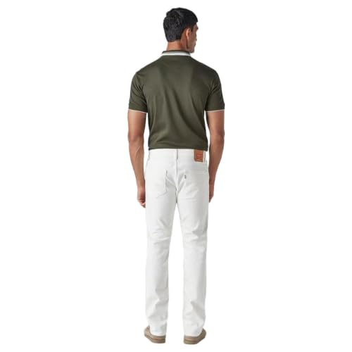 Levi's Men's 511 White Slim Fit Mid Rise Overdyed Jeans