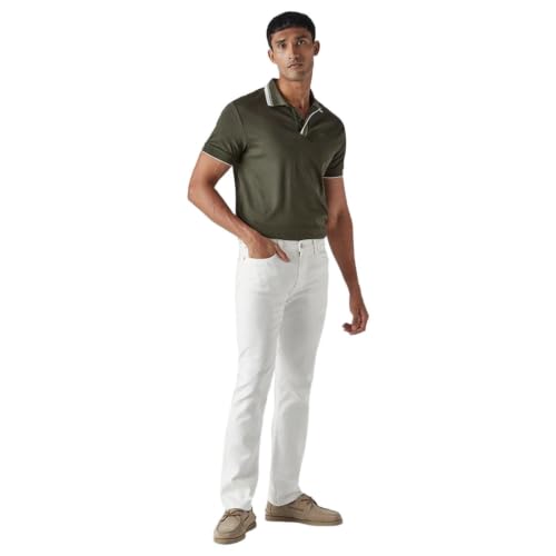 Levi's Men's 511 White Slim Fit Mid Rise Overdyed Jeans