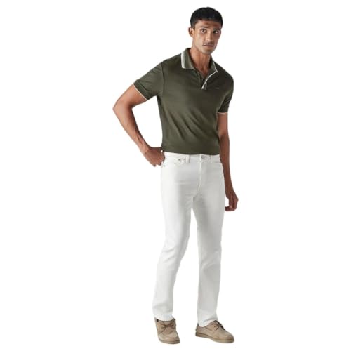 Levi's Men's 511 White Slim Fit Mid Rise Overdyed Jeans