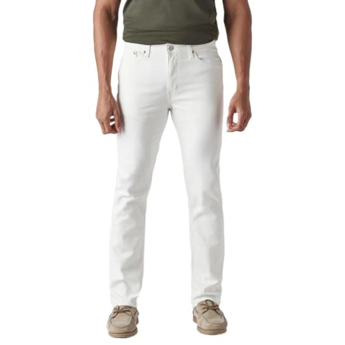 Levi's Men's 511 White Slim Fit Mid Rise Overdyed Jeans