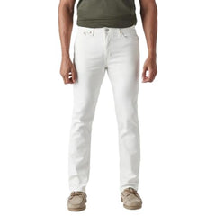 Levi's Men's 511 White Slim Fit Mid Rise Overdyed Jeans